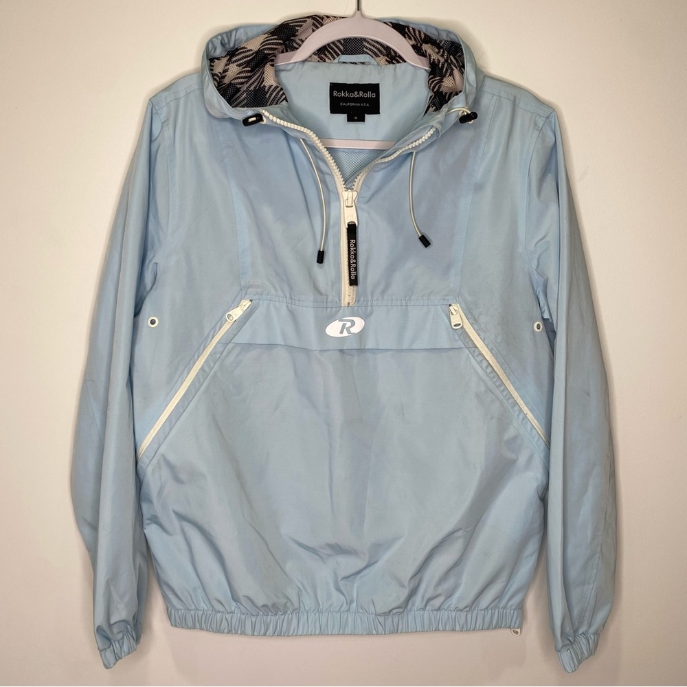 Rokka & Rolla Light Blue Hooded Jacket Size M